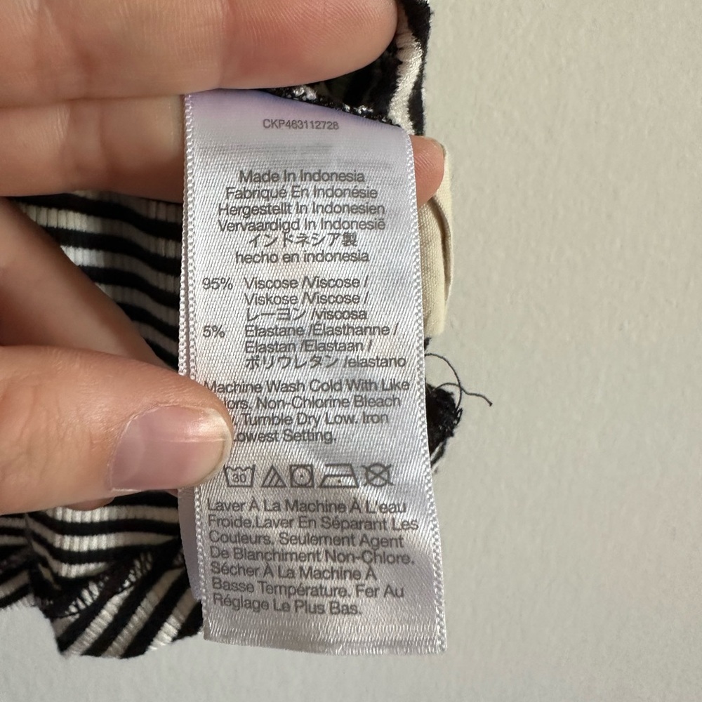 Madewell Black/White Striped Ribbed Pajama Tank Top size XS EUC - Picture 9 of 10